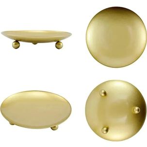 Portavela Redondo De Metal Dorado 11 X 2 Cm