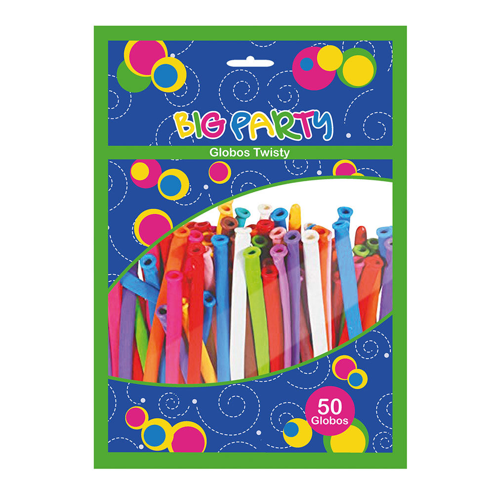 Set 50 Unidades Globo Twisty Mil Figuras Big Party image number 0.0