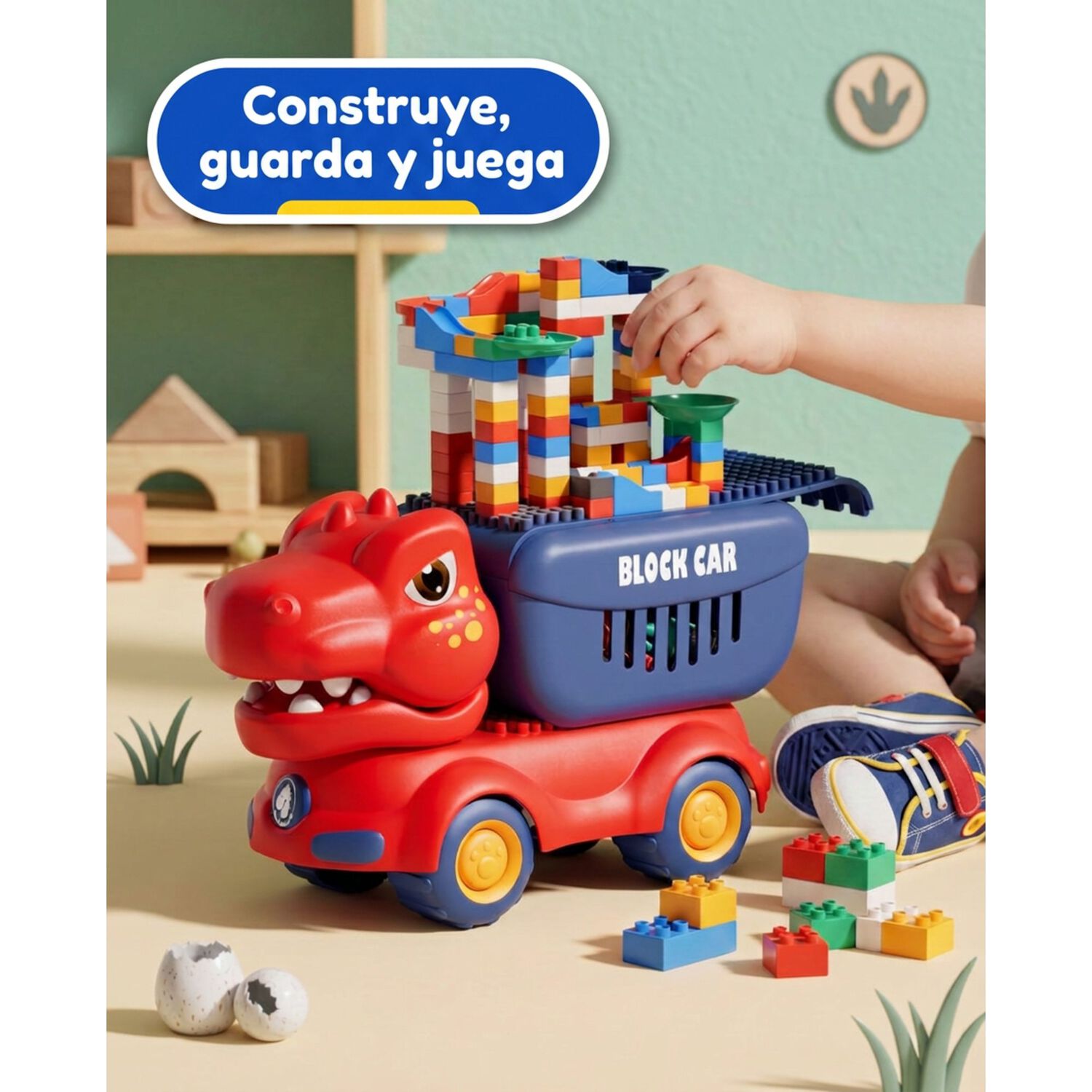 Cami&oacute;n Juguete Dinosaurio Con Bloques Did&aacute;cticos Para Ni&ntilde;os image number 9.0