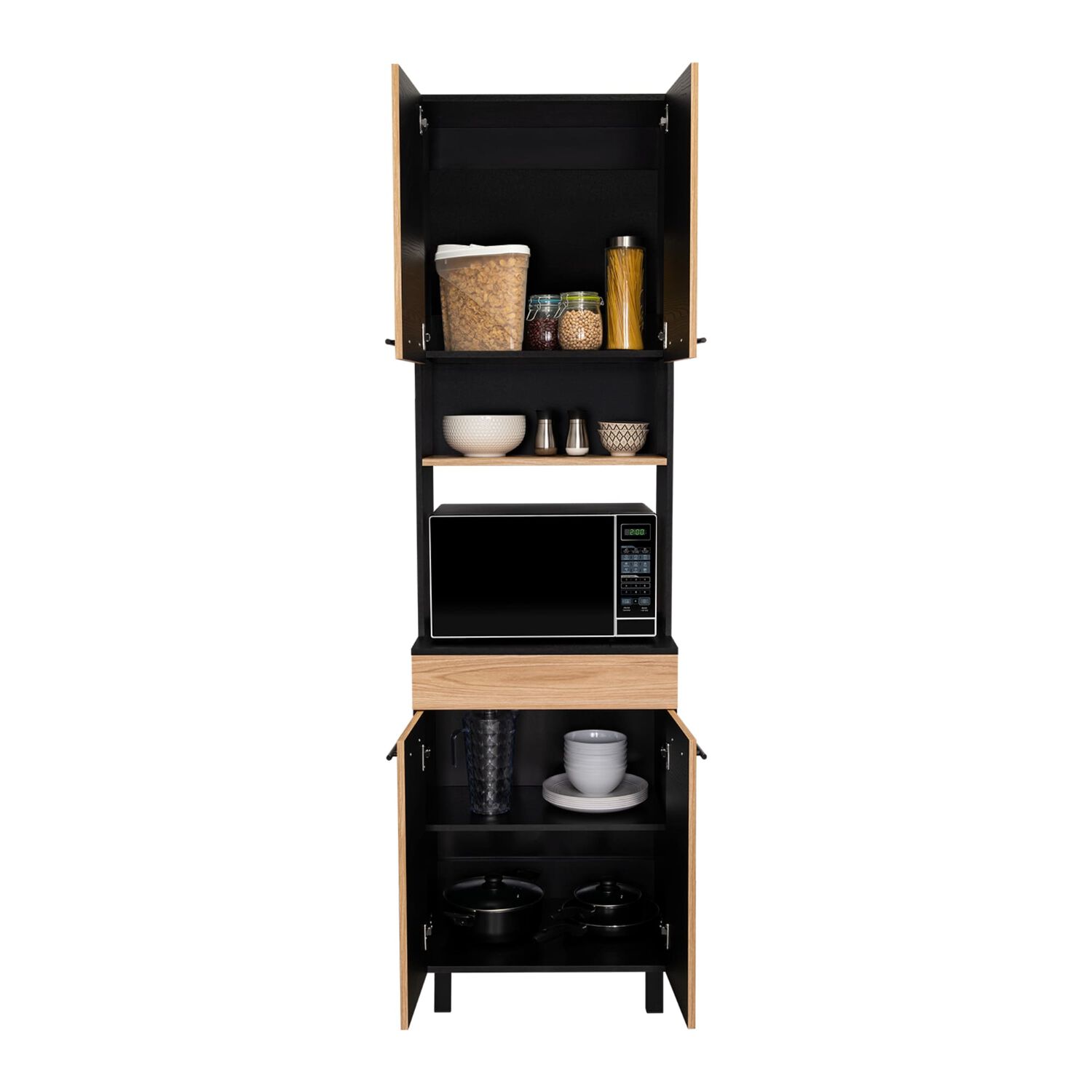 Mueble Para Microondas Caf&eacute; Claro 210x60x49,1 Cm image number 3.0