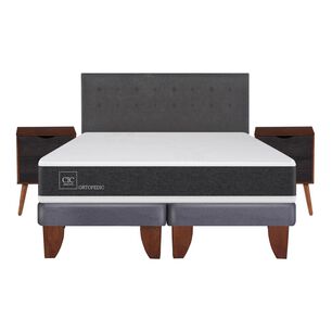 Cama Europea Cic New Ortopedic / King / Base Dividida + Set De Maderas