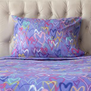 Juego De S&aacute;banas Casaideal Kids Hearts / 1.5 Plazas