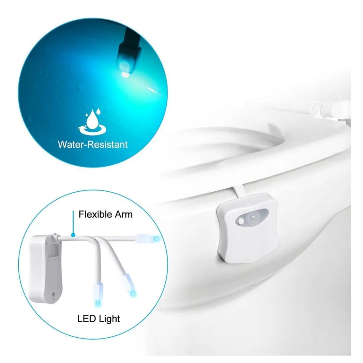Luz Led Para Inodoro Wc Ba&ntilde;o Con Sensor Movimiento 8 Colores image number 2.0