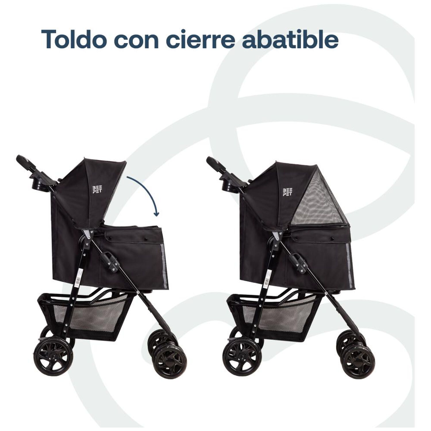 Coche Mascota Plegable Bebesit Pro Perro Gato Negro Beepet image number 4.0