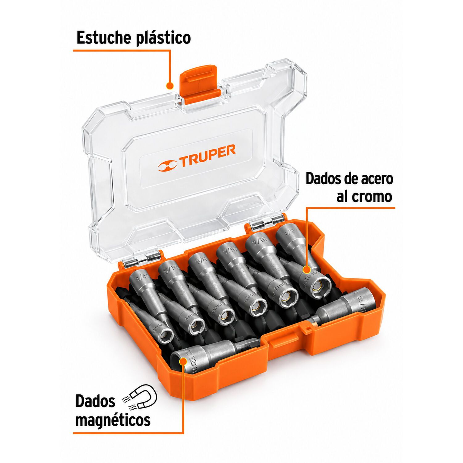 Set 14 Dados Magn&eacute;ticos Para Taladro Truper image number 2.0