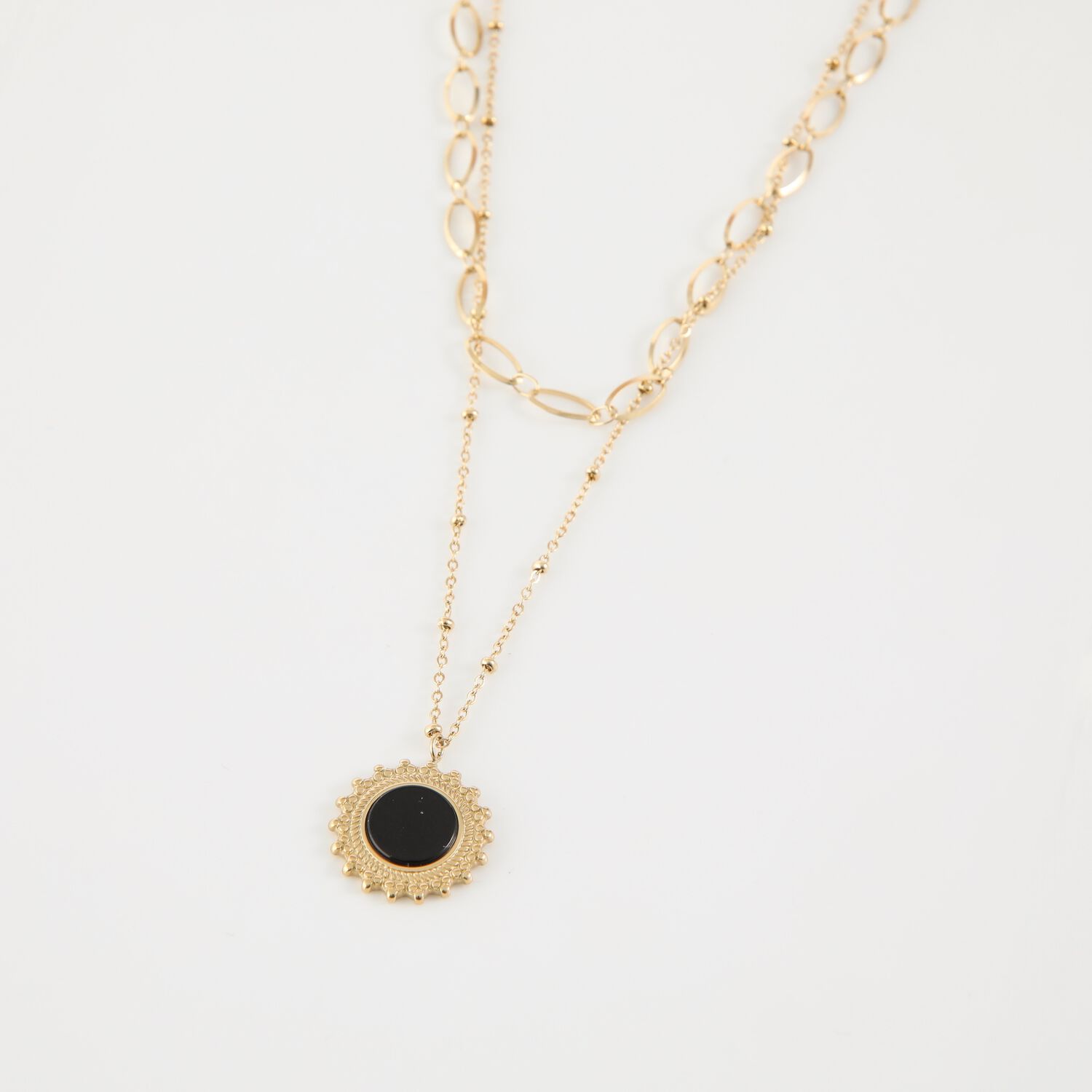 Collar Doble 19v69 Italia Dorado Mujer Stne534 image number 0.0