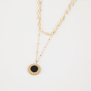 Collar Doble 19v69 Italia Dorado Mujer Stne534