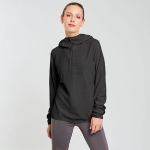 Polerón Deportivo Waffle Cuello Alto Con Capucha Mujer Wetland