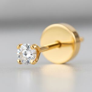 Aros Abridores Chispas 2 Mm Oro 18k Con Circ&oacute;n Y Tope A Presi&oacute;n No1