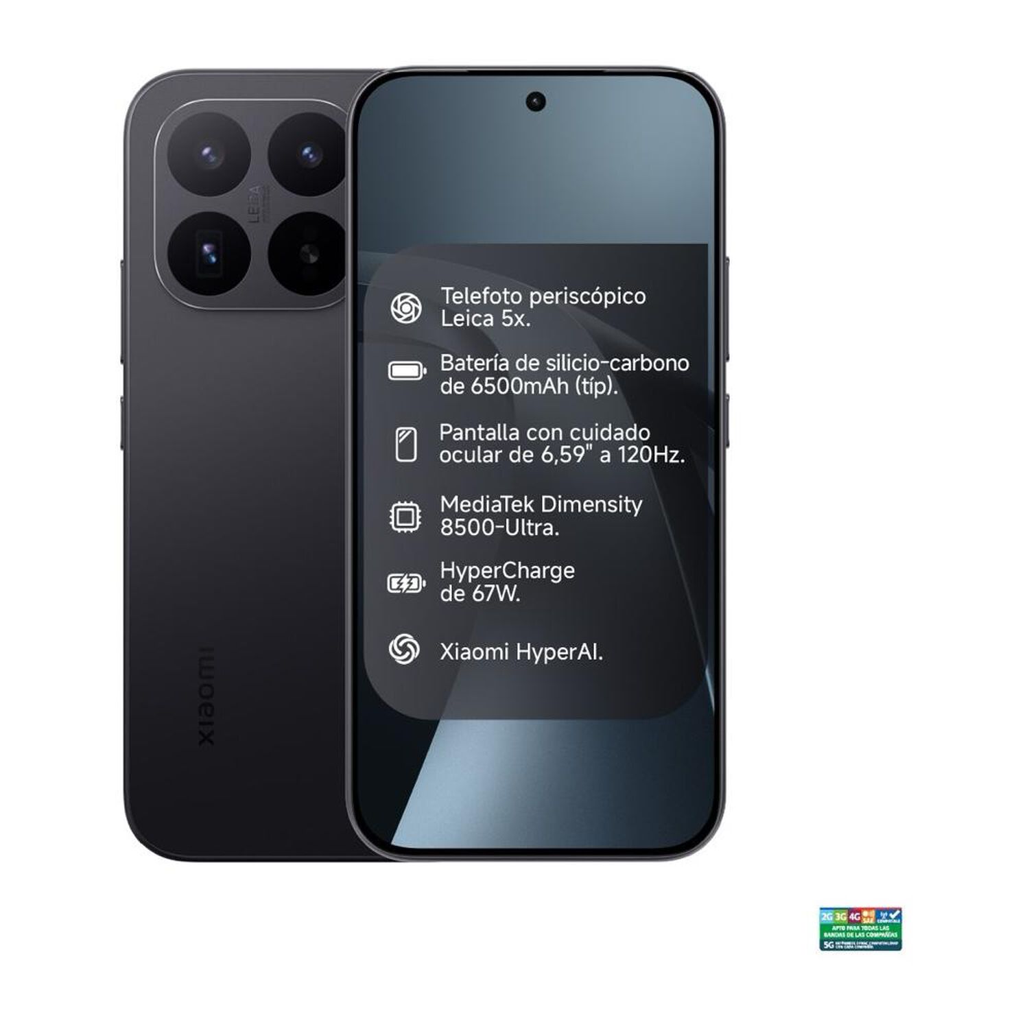 Smartphone Xiaomi 17T / 5G / 256 GB / Negro / Liberado image number 0.0