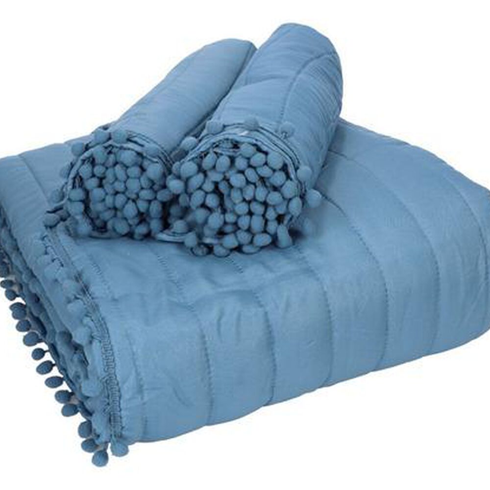 Quilt Andes Pom Pom Azul 1.5 Plazas image number 4.0