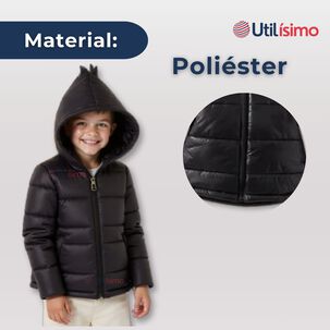 Parka Dinosaurio Con Capucha Manga Larga Ni&ntilde;o Jump Kids Negro Dinosaurio