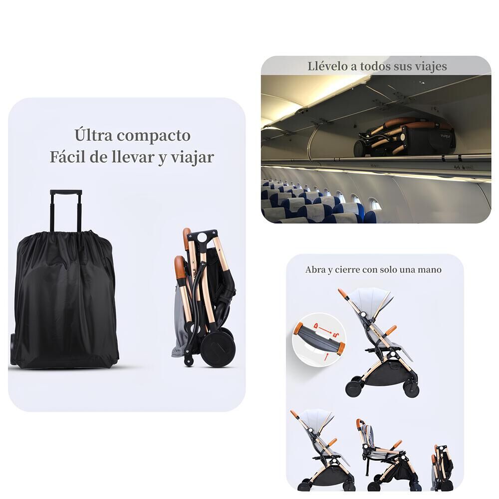 Coche De Paseo &Uacute;ltra Compacto Con Accesorios Azul Lubabycas image number 5.0