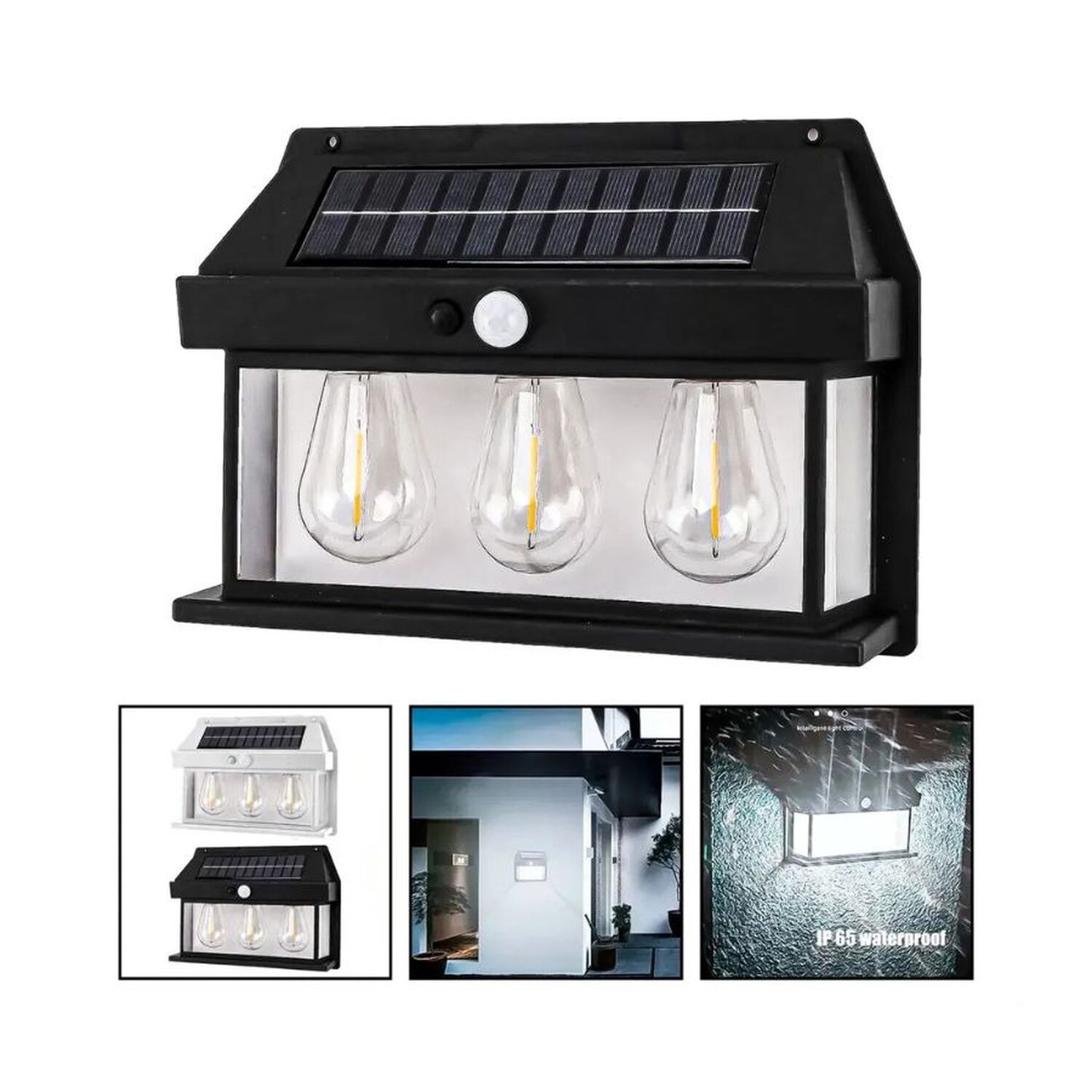 Foco Aplique Solar Pared Exterior Sensor De Movimiento image number 4.0