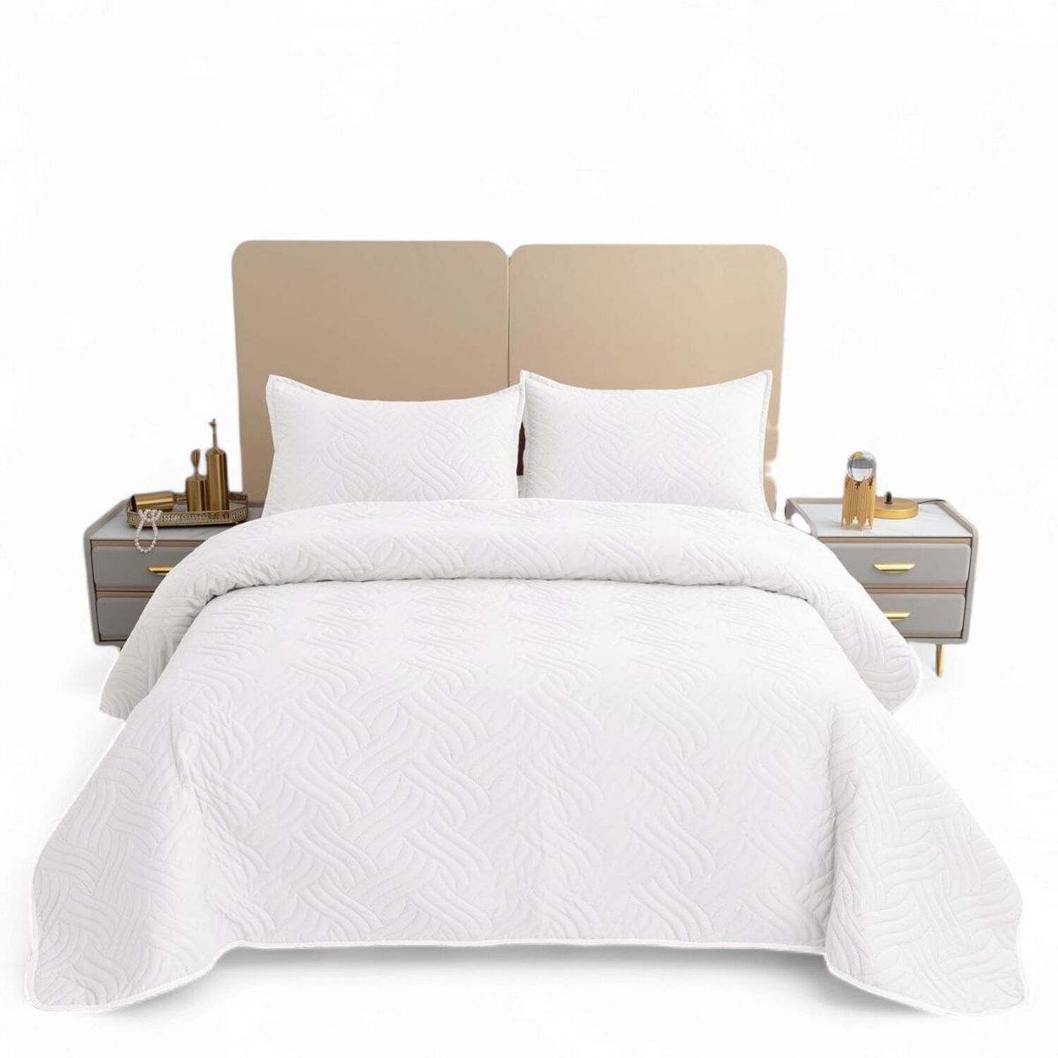 Quilt De Verano Para Cama Colcha King 250cm X 270cm Cubrecama Color Blanco image number 0.0