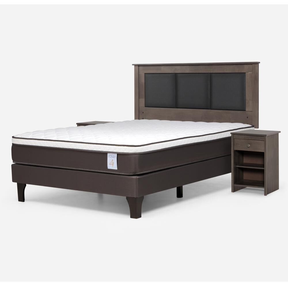 Cama Europea Rosen New Style 4 Plus / 2 Plazas / Base Normal  + Set Maderas Rachel Gris image number 1.0