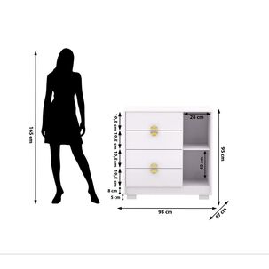 C&oacute;moda Vekkahome Bella / 1 Puerta / 4 Cajones