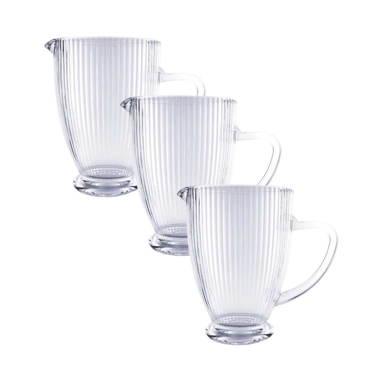 Set 3 Jarras Talladas 1350ml Lisa Bebida Allegra Vidrio image number 0.0