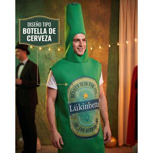 Traje Disfraz Botella De Cerveza Verde Adulto