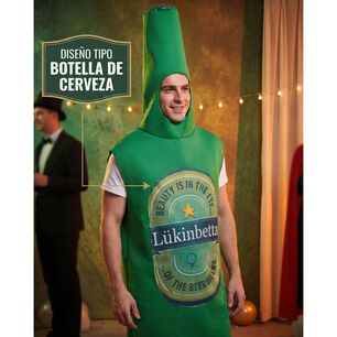 Traje Disfraz Botella De Cerveza Verde Adulto
