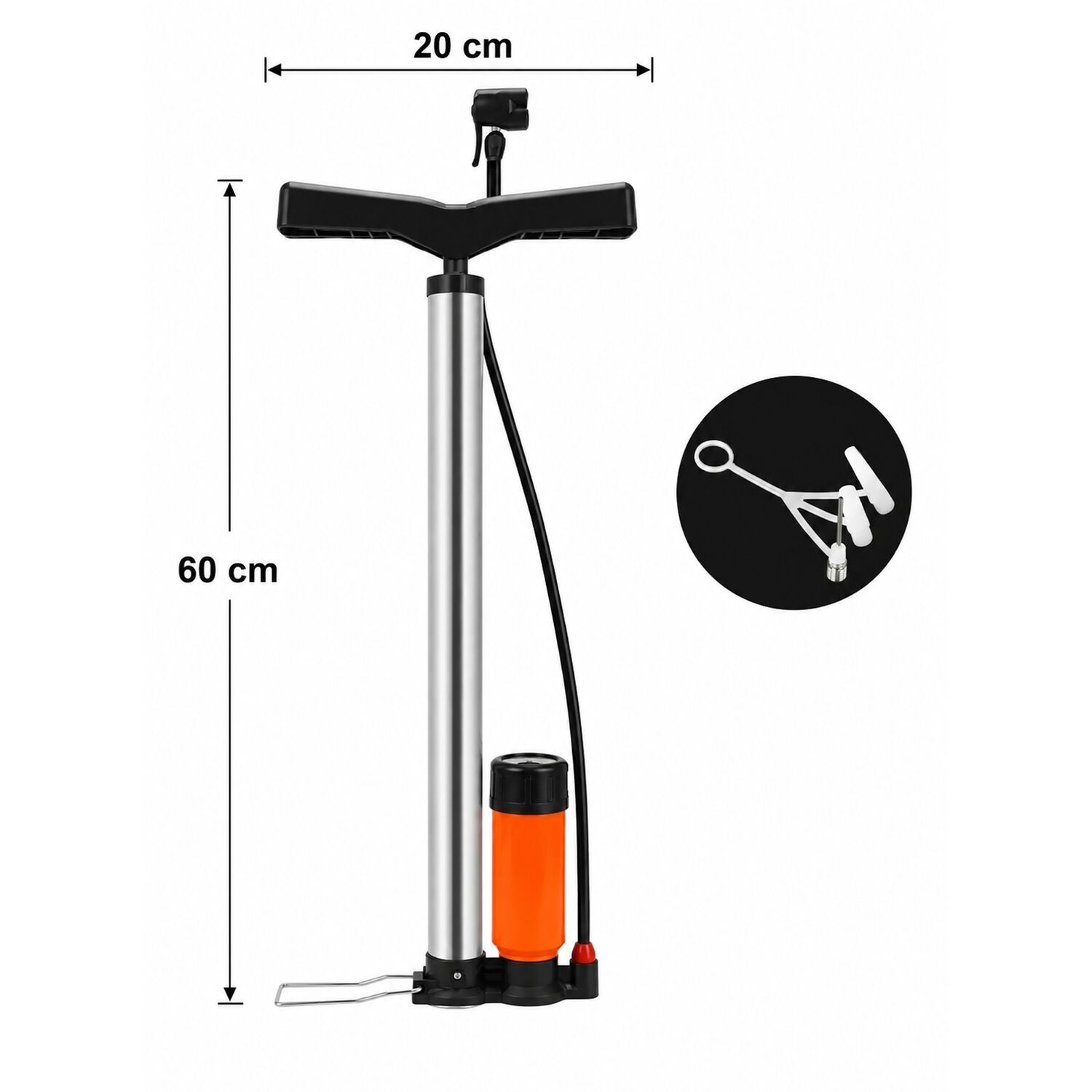 Bomb&iacute;n Bicicleta Profesional Con Man&oacute;metro Inflador Bal&oacute;n image number 8.0