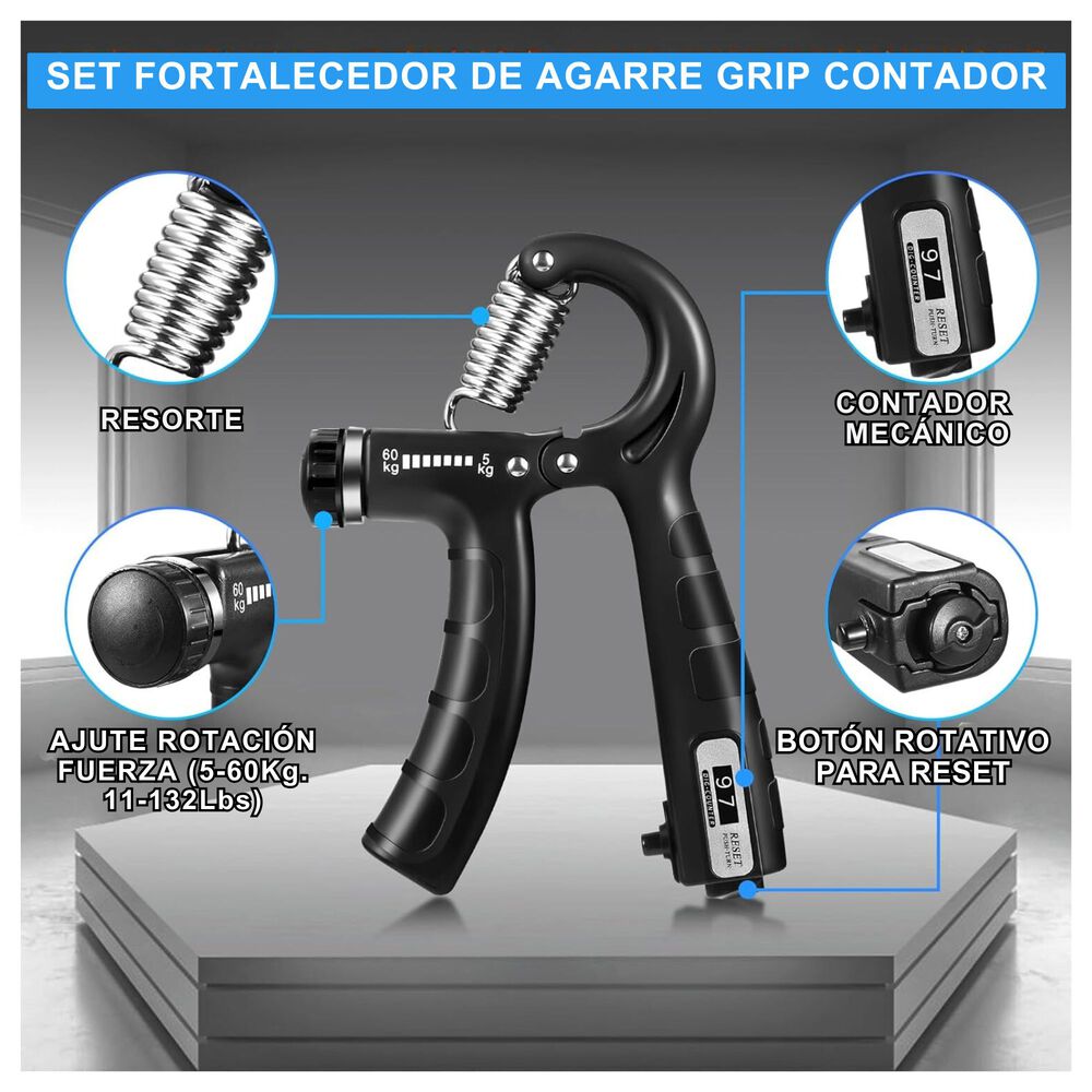 Set Hand Grip 10-60 Kg Manos Dedos Antebrazo Yepsport image number 1.0