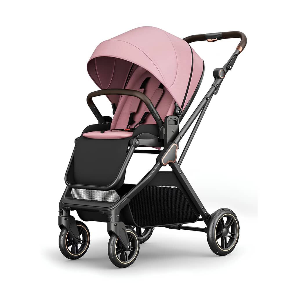 Coche De Paseo Modo Apego Y Panor&aacute;mico Lubabycas Rosado image number 0.0