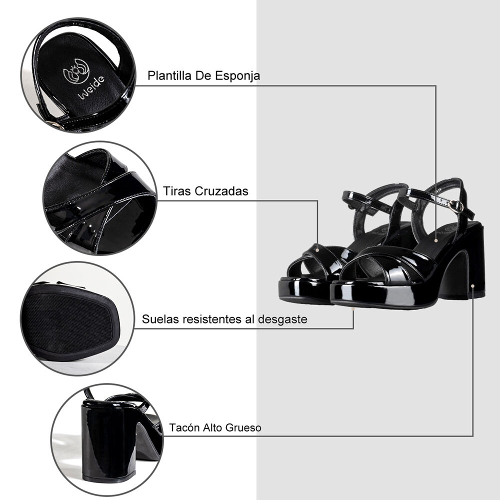 Sandalias Casual Taco Alto Mujer Fiesta Elegante Weide Yl86 image number 7.0