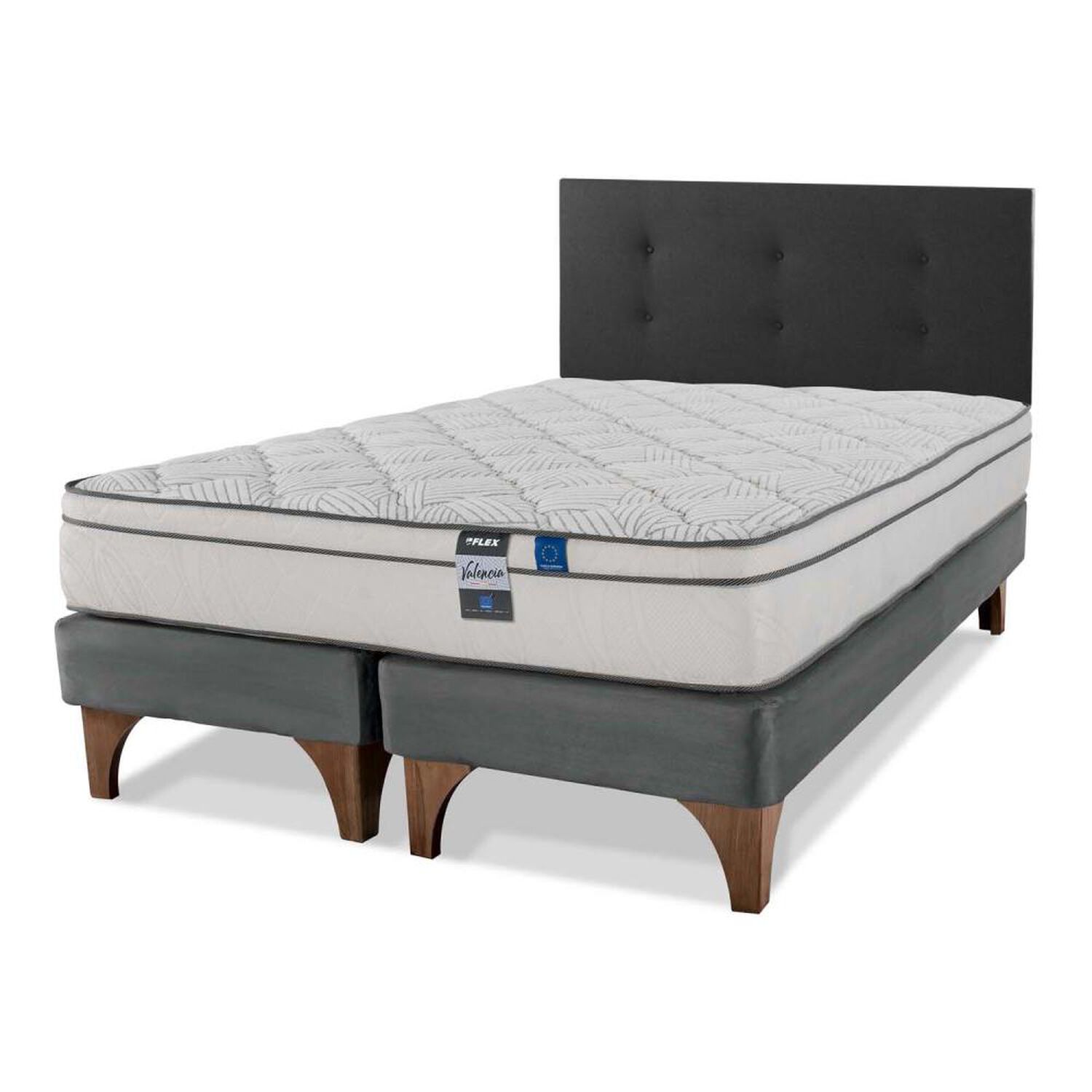 Cama Europea Flex Valencia / 2 Plazas / Base Dividida + Respaldo image number 0.0