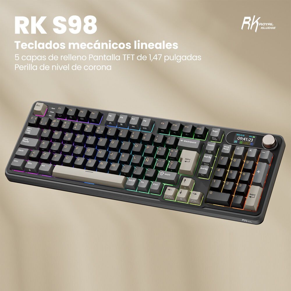 Teclado Mec&aacute;nico Inal&aacute;mbrico Rks98 Espa&ntilde;ol Creamy Switches image number 1.0