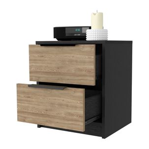 Velador 2 Cajones Fm-001n - Negro