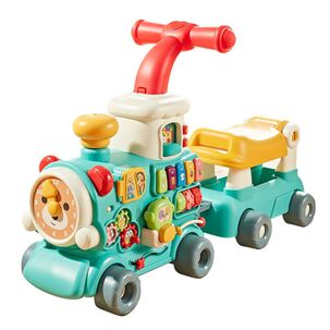 Juguete Tren Caminador 5 En 1 Didactico Con Sonidos Azul Infantil