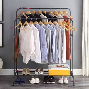 Perchero Organizador Colgante De Ropa Doble Barra Tendedero Acero