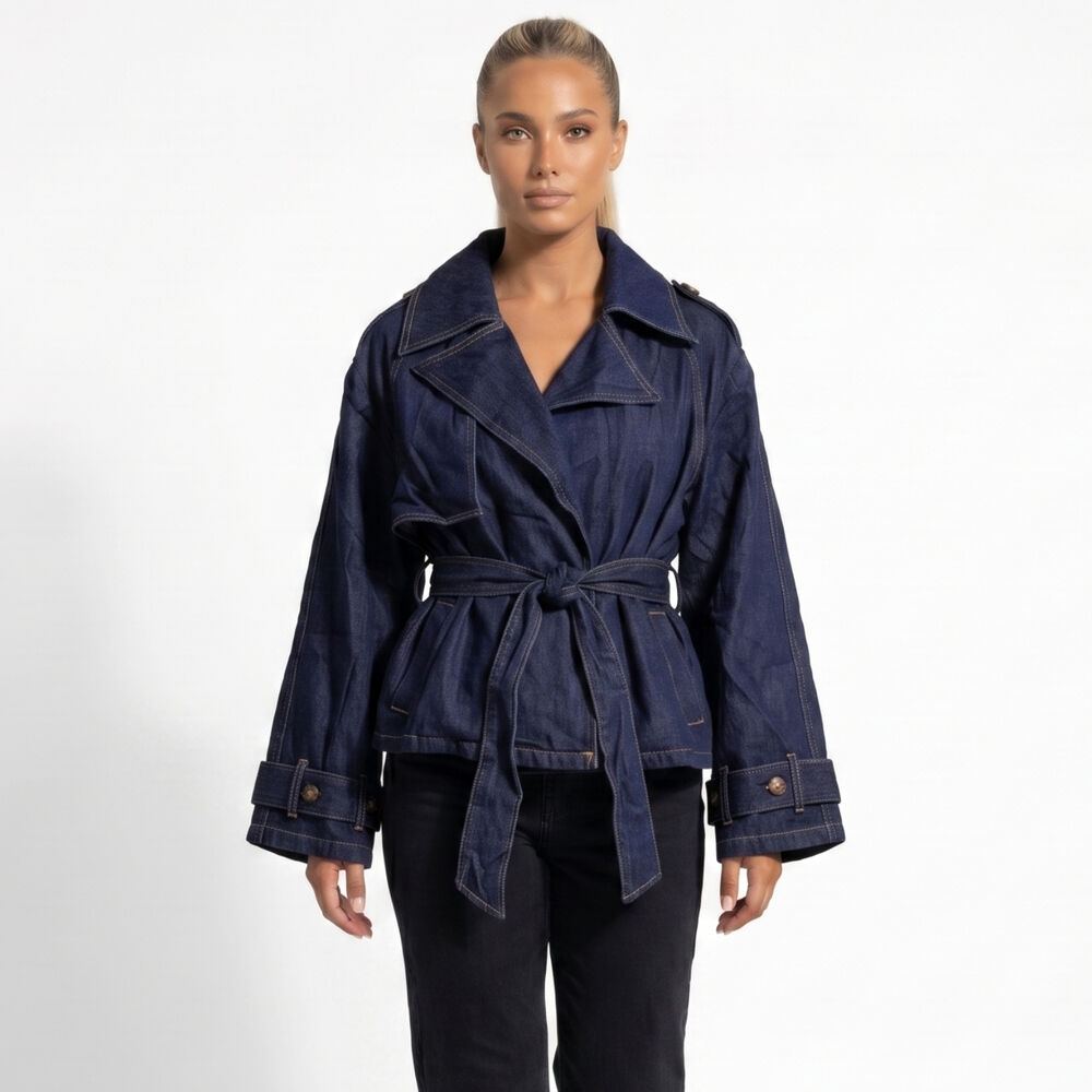 Chaqueta Blazer Denim Mujer Oversize Rashel image number 0.0