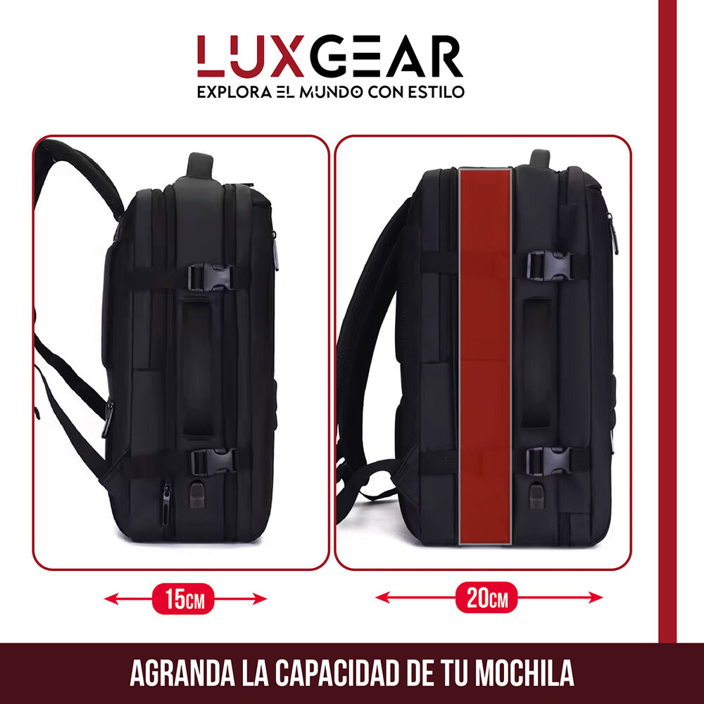 Mochila Maleta Viaje Cabina Luxgear Notebook Impermeable 48l image number 2.0