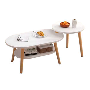Mesa De Centro Con Mesa Auxiliar Diseño Elegante