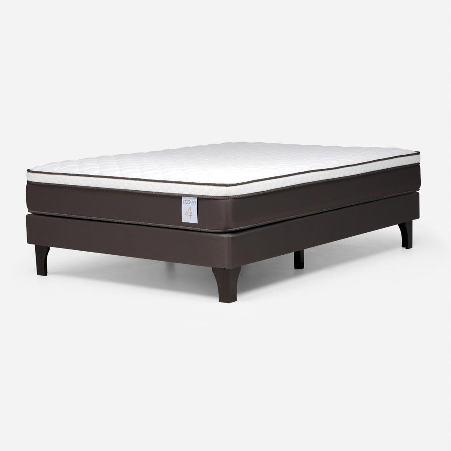 Cama Europea Rosen New Style 4 Plus / 2 Plazas / Base Normal + Respaldo Tabor Caramelo image number 6.0