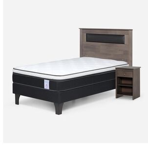 Cama Europea Rosen New Style 6 / 1.5 Plazas / Base Normal + Set De Maderas