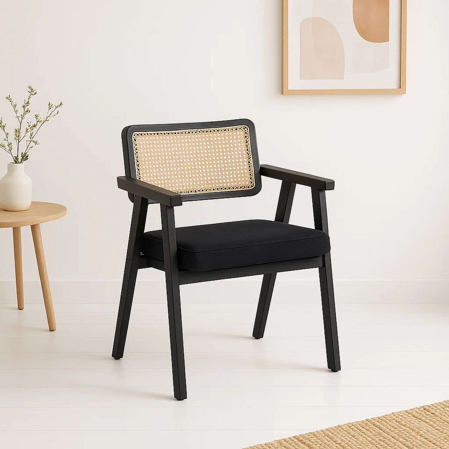Sitial Acolchado Chandigarh Butaca Rattan - Negro image number 1.0