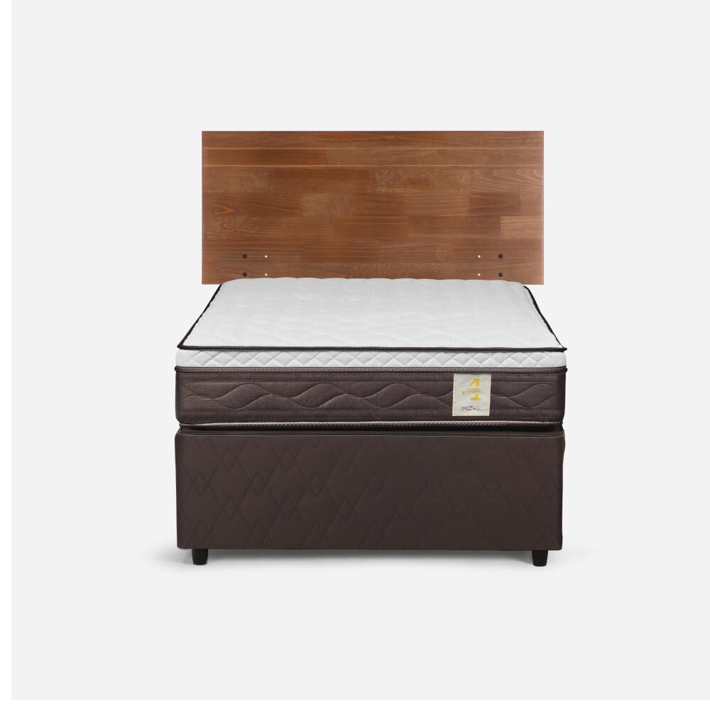 Cama Nido Rosen New Style 4 Plus / 1.5 Plazas / Base Normal + Respaldo Tabor Caramelo image number 0.0