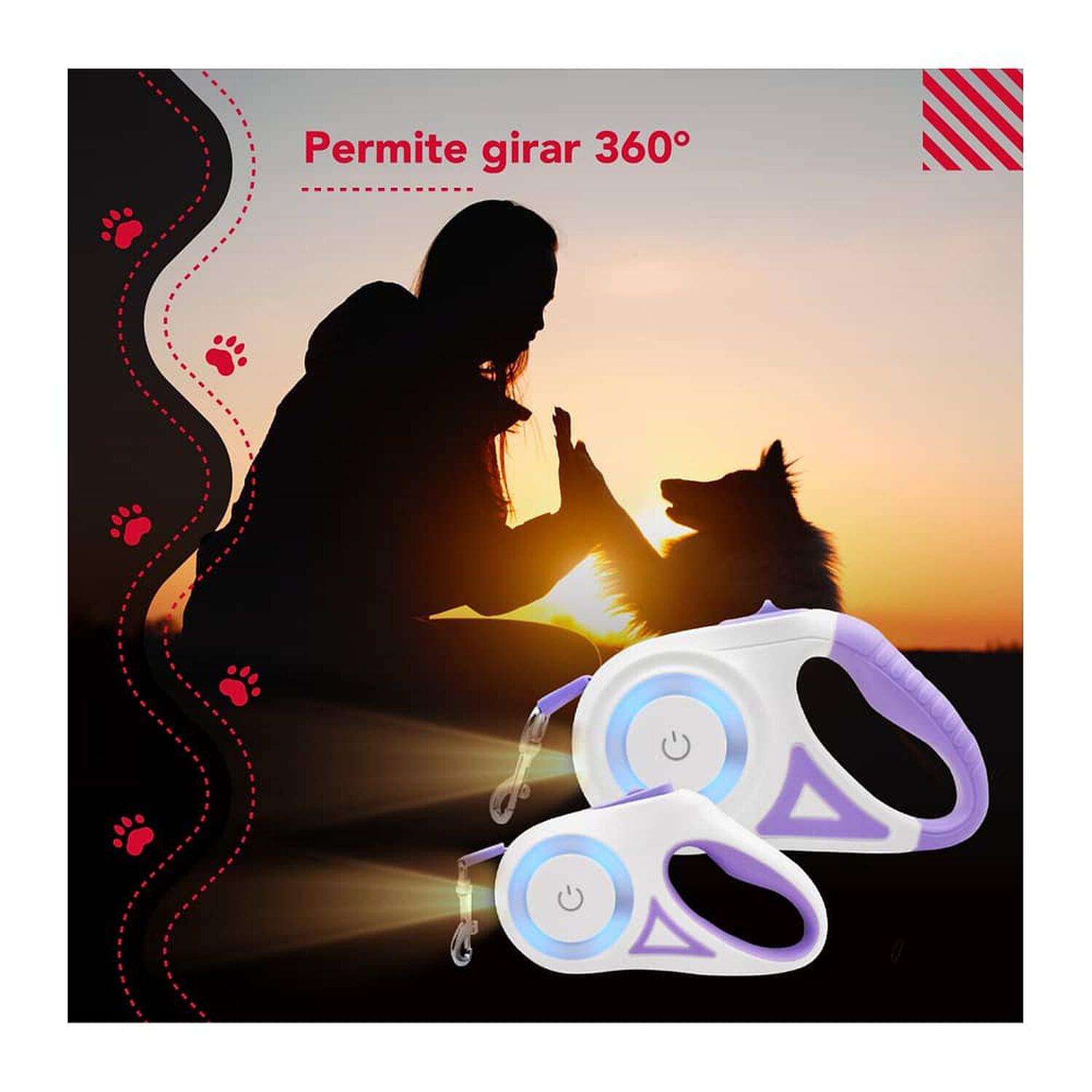 Correa Luminosa Thor Light Leash S image number 7.0