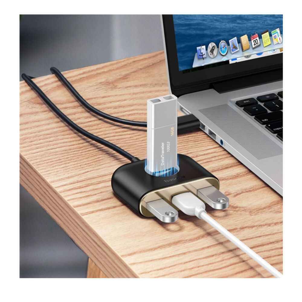 Adaptador Hub 4 En 1 Usb 3.0 2.0 5gbs Baseus Negro image number 1.0