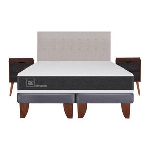 Cama Europea Cic Ortopedic / King / Base Dividida  + Set De Maderas