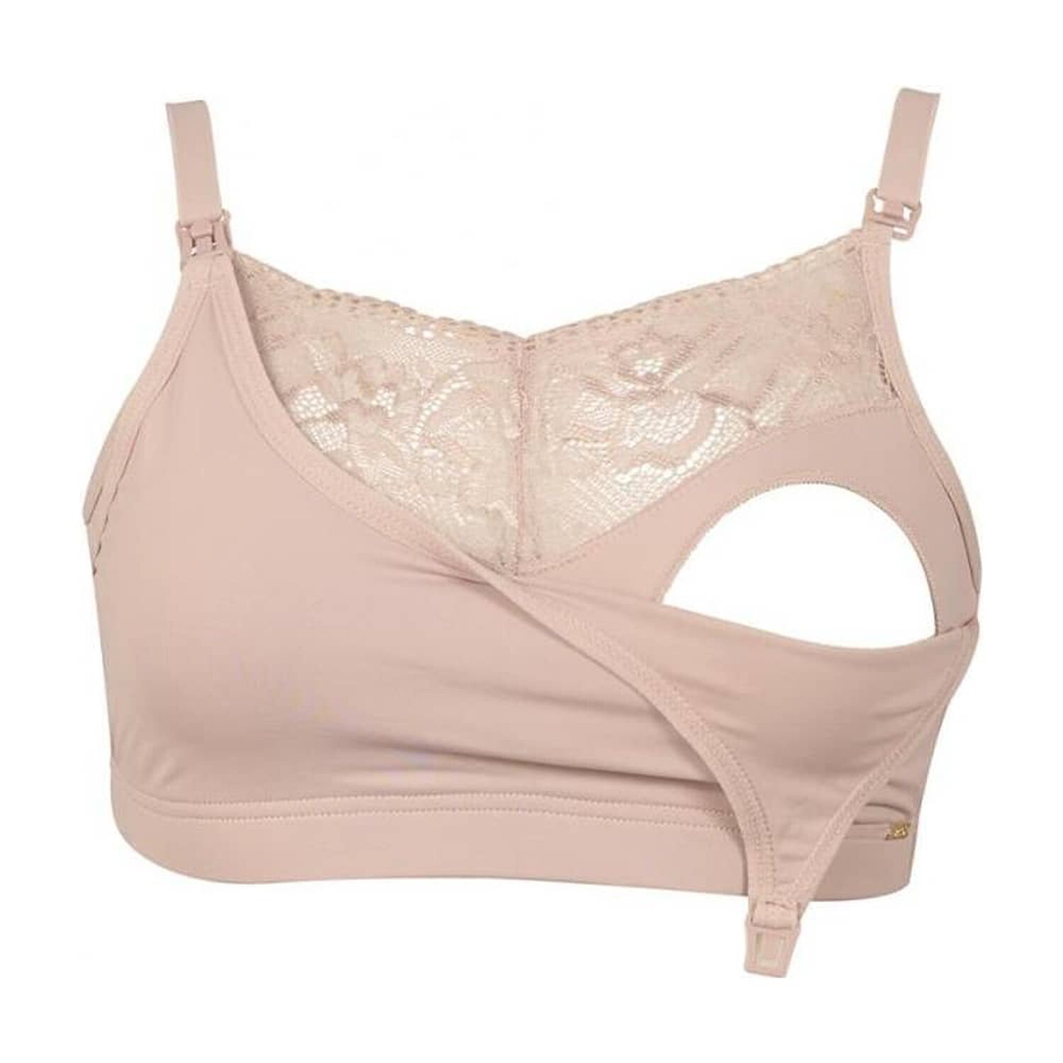 Sosten Lactancia Semi Encaje Algod&oacute;n Beige 2rios image number 0.0