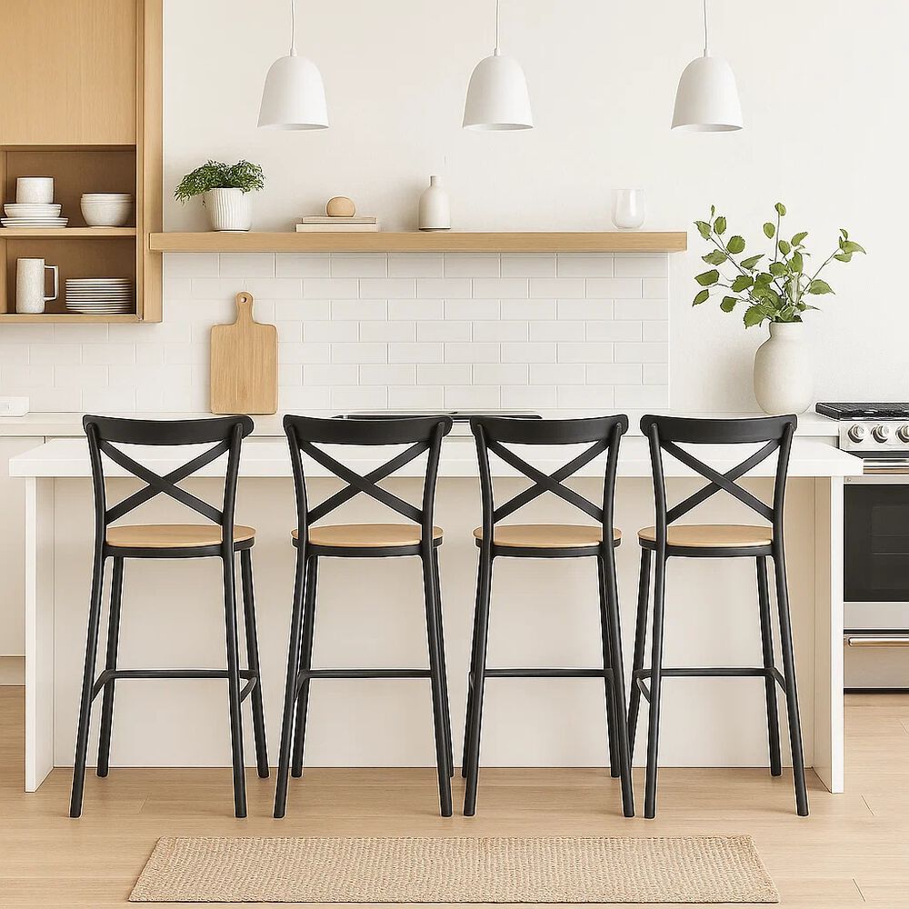 Pack De 4 Taburetes Crossback Danubio - Negros image number 1.0