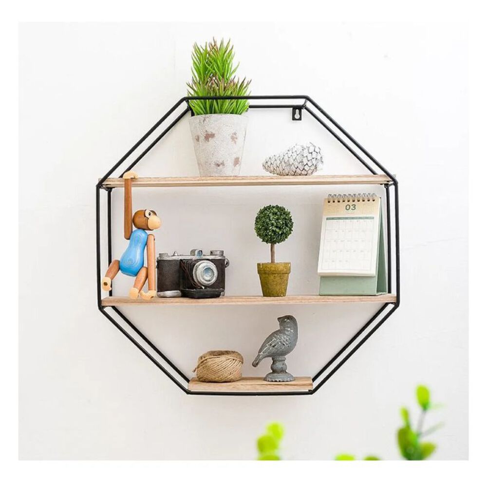 Repisa Organizador Decorativa Hexagonal Pared Flotante image number 3.0