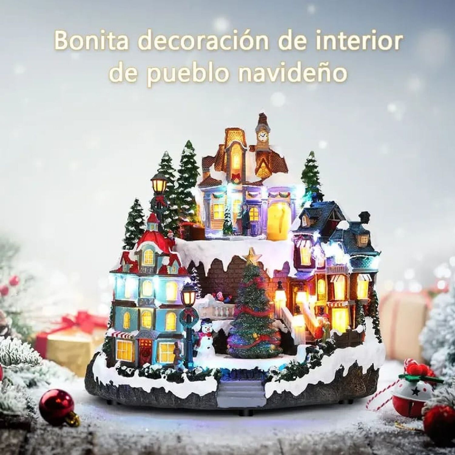 Villa Musical Navide&ntilde;a Pueblo Luz Led Y Movimiento. image number 2.0