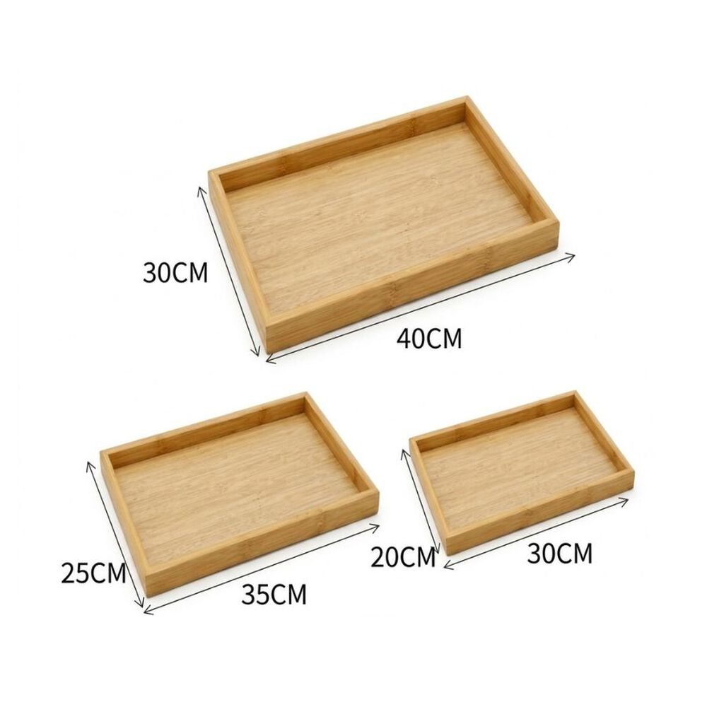 Set 3 Bandejas Rectangulares Madera Bamb&uacute; Multiuso Mdf image number 2.0