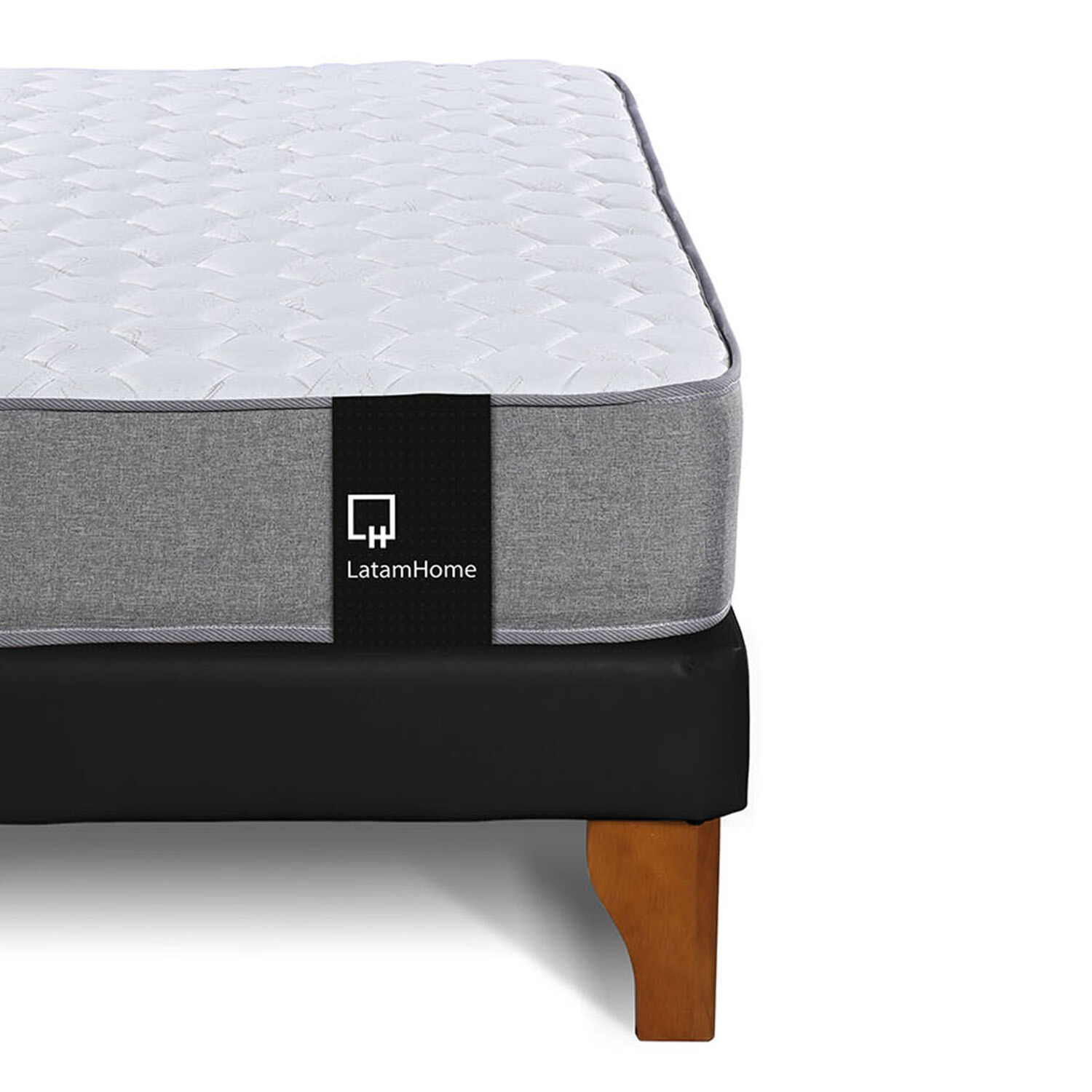 Cama Europea Zen Best Tela Pu Negro 2 Plazas image number 4.0