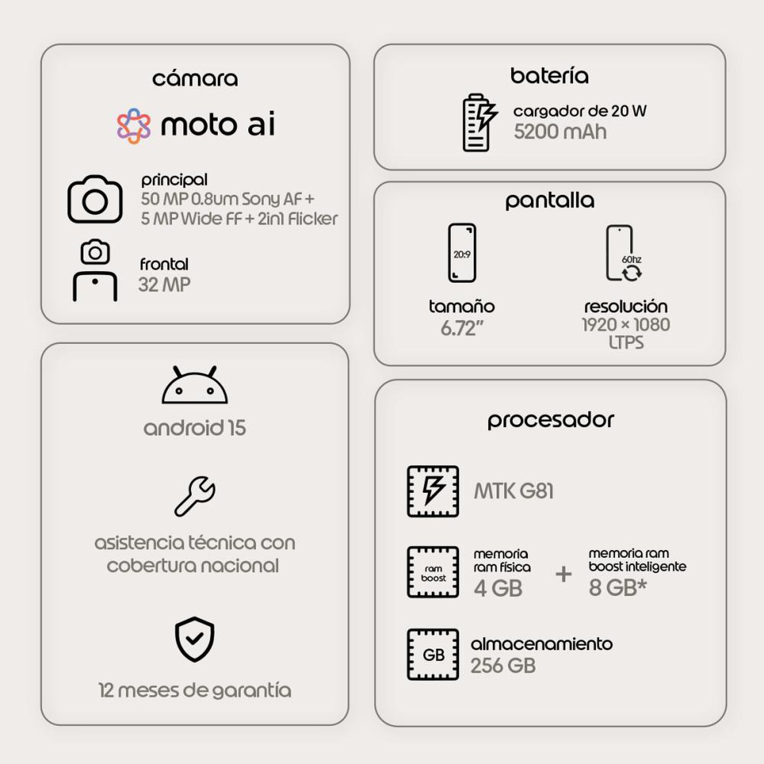 Smartphone Motorola Moto G17 / 128 GB / Ar&aacute;ndano / Liberado image number 7.0